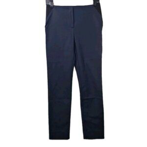 Armani Collezioni Women’s Navy Stretch Trousers with Side Elastic Panel Size 2